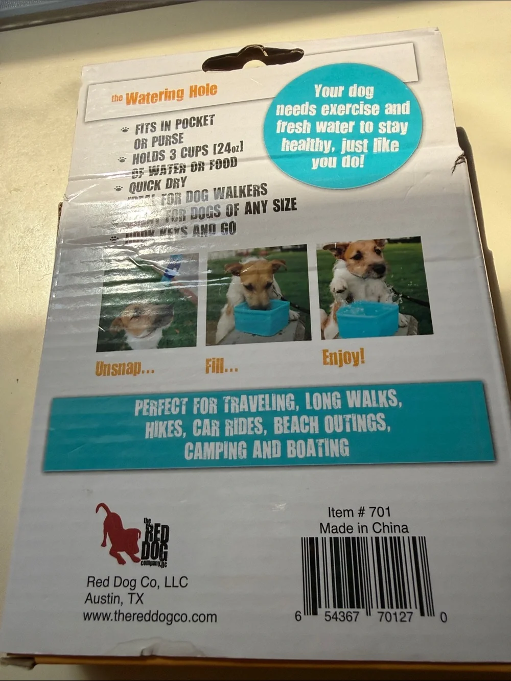 Reusable Dog Travel Bowl - Blue